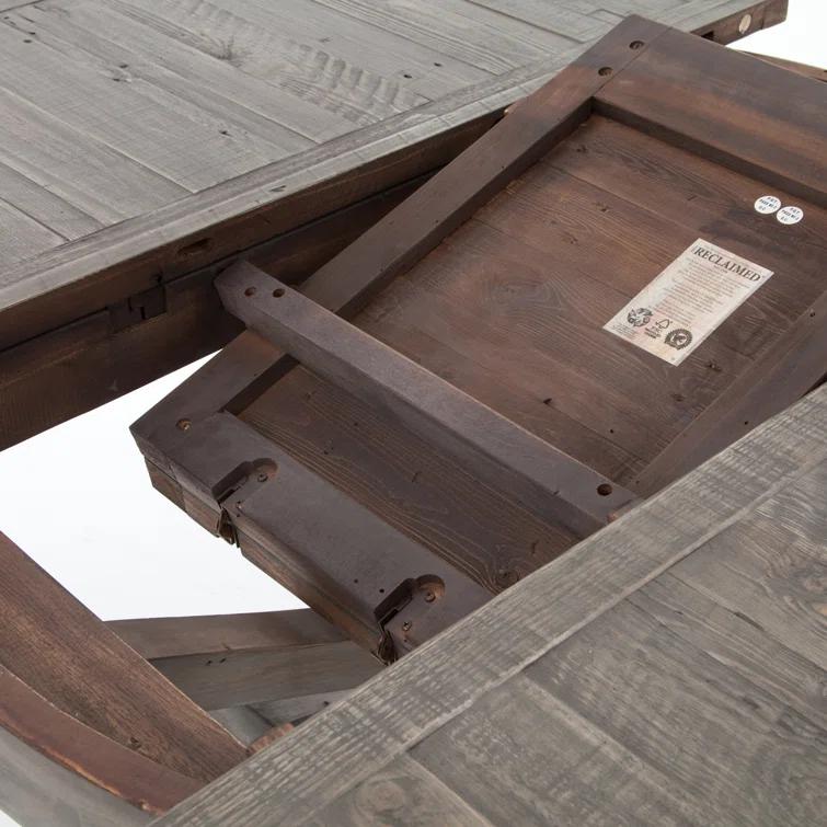 Hart Round Reclaimed Wood Extendable Dining Table (47.5"-79")