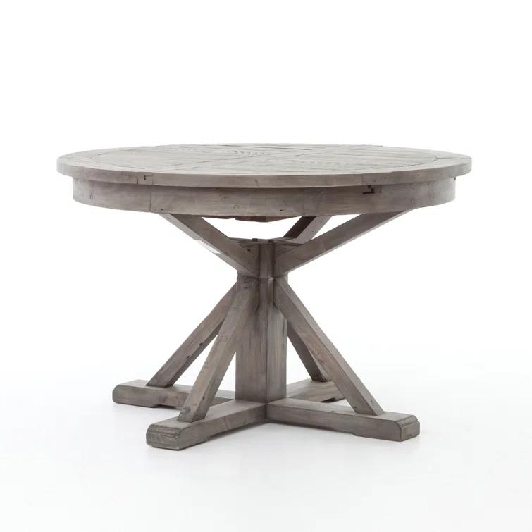 Hart Round Reclaimed Wood Extendable Dining Table (47.5"-79")