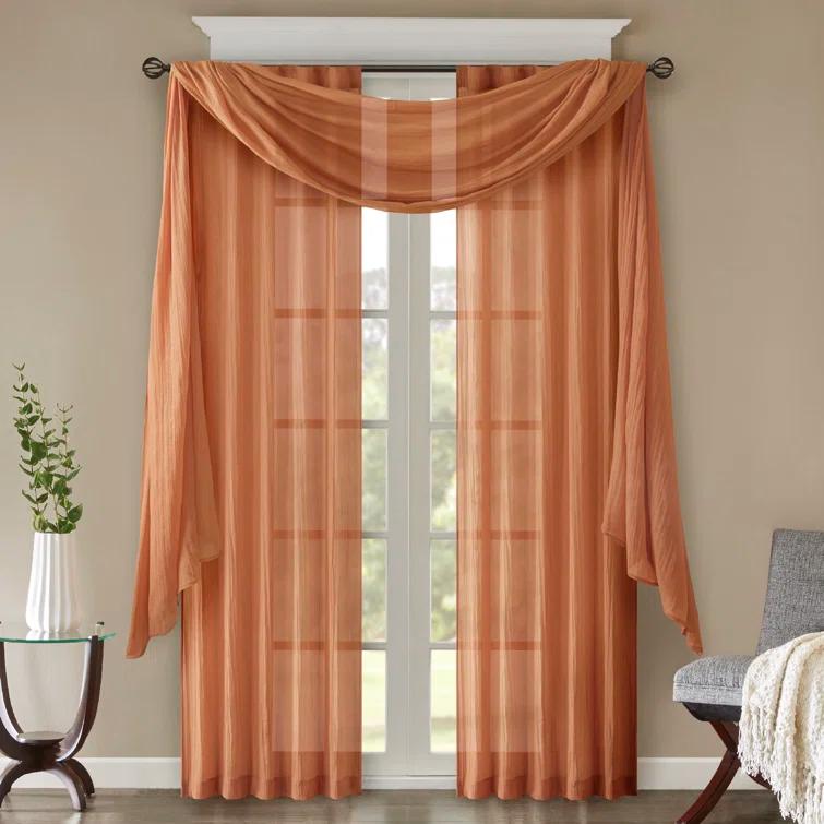 Harper Solid Crushed Curtain Panel Pair