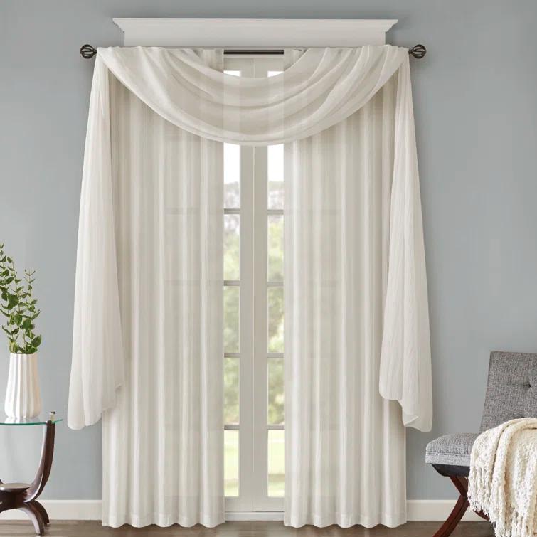 Harper Solid Crushed Curtain Panel Pair