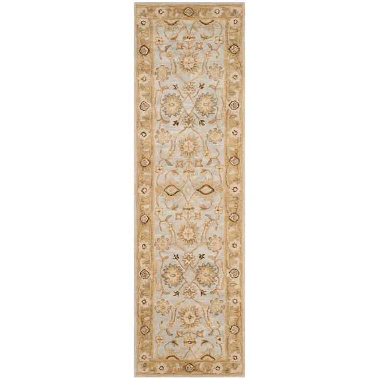 Antiquity AT856 Hand Tufted Runner Rug - Light Blue/Sage - 2'3"x8' - Safavieh.