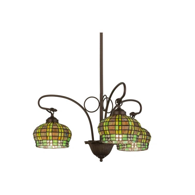 26 Inch Wide jeweled basket 3 lt Chandelier