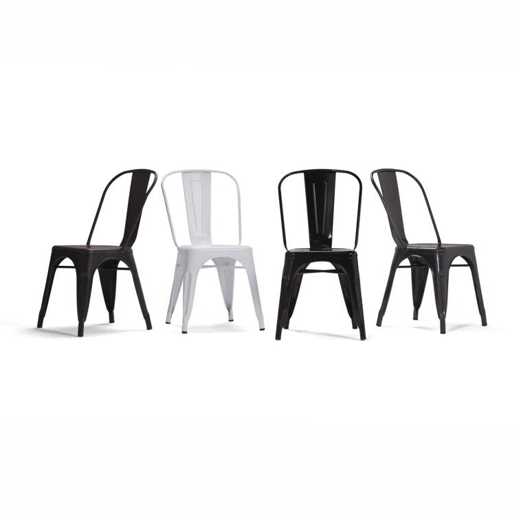Simpli Home Fletcher Industrial Iron Dining Chair with Stackable Design and Protective Rubber Caps (Set of 2) (Set of 2)
