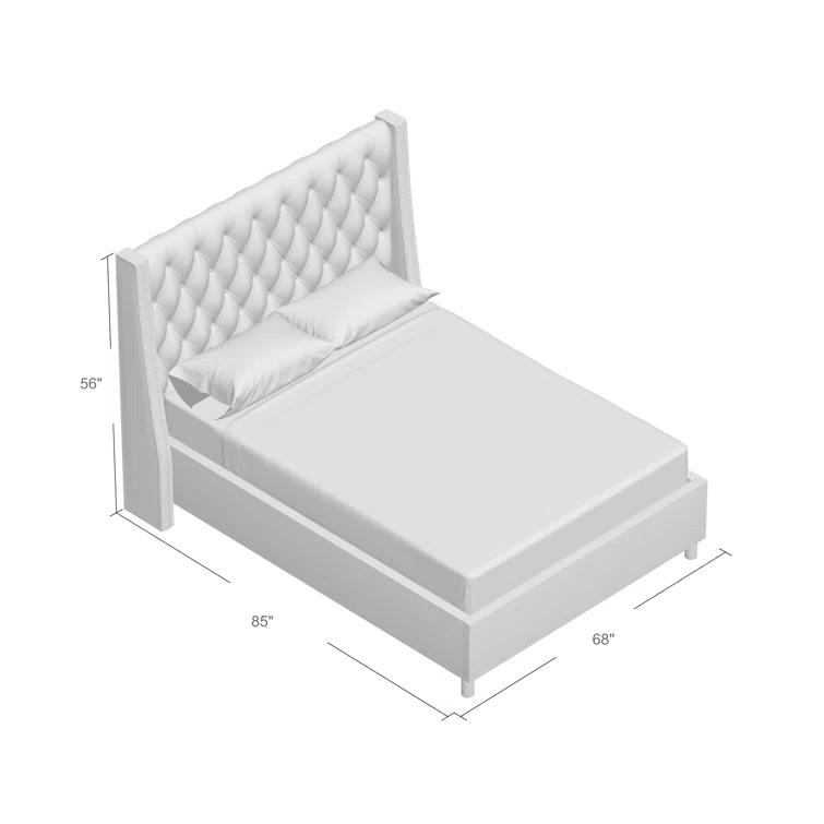 Annabel Upholstered Wingback Bed