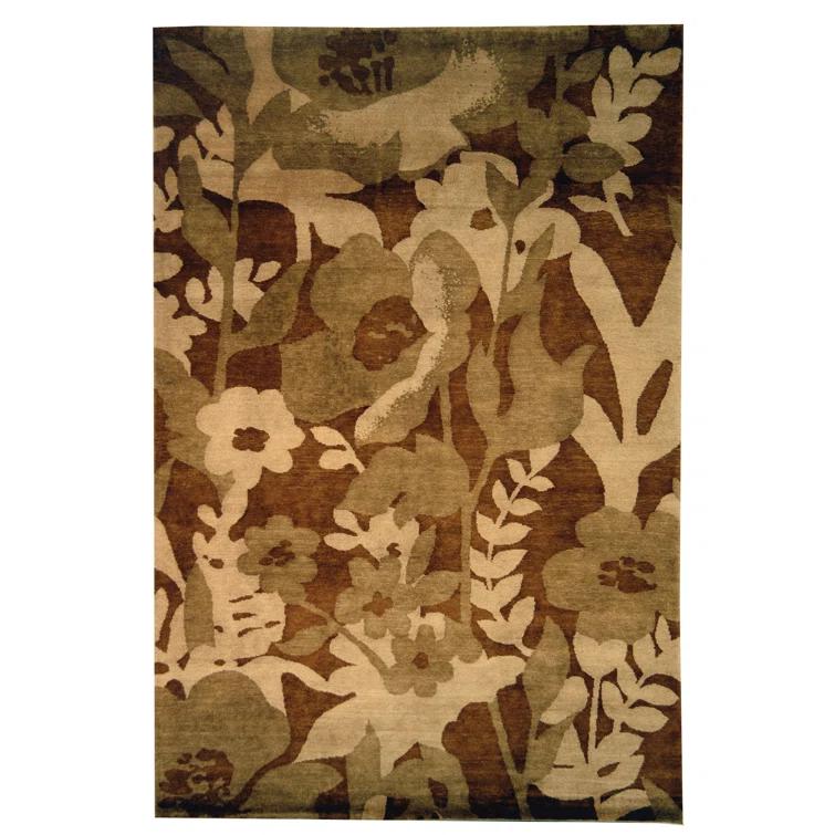 Hand-Knotted Multicolor Wool Floral 8' x 10' Area Rug