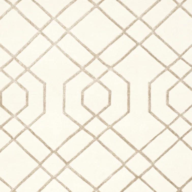 Tibetan White Geometric Rug