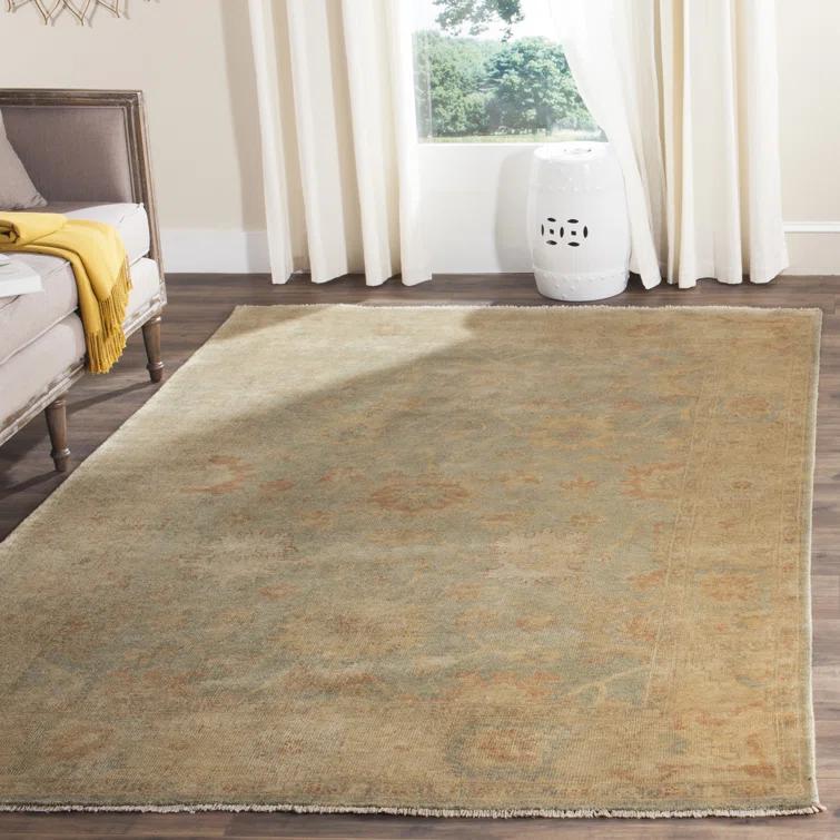 Hand-Knotted Black Wool Oushak Runner Rug 3' x 10'