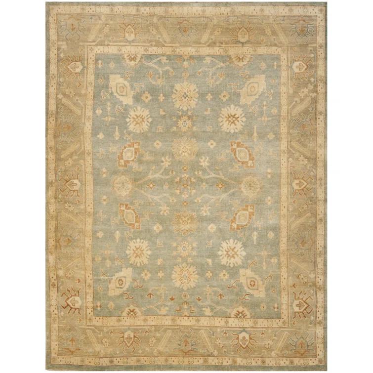 Oushak OSH124 Hand Knotted Area Rug - Light Blue/Beige - 8'x10' - Safavieh.
