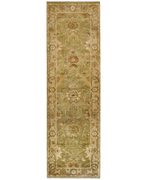 Oushak OSH115 Hand Knotted Runner Rug - Green/Beige - 3'x10' - Safavieh.