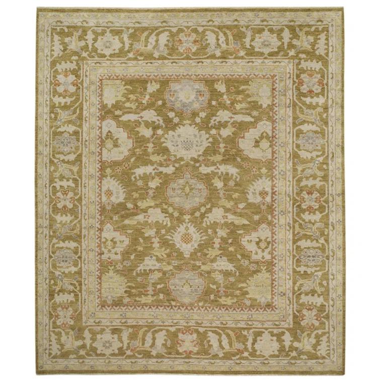 Sultanabad SUL1077 Hand Knotted Area Rug - Green - 8'x10' - Safavieh.