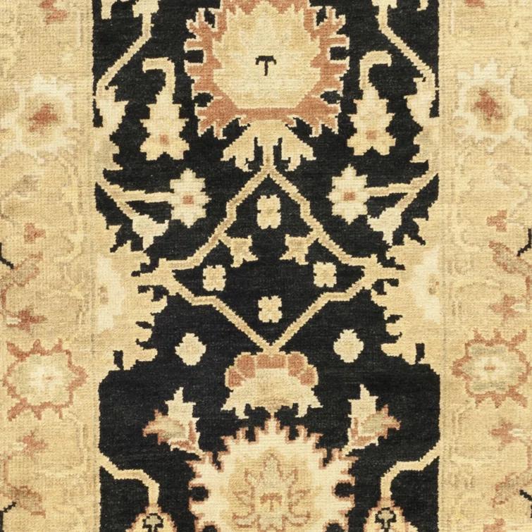 Oushak OSH115 Hand Knotted Area Rug - Black/Light Gold - 4'x6' - Safavieh.