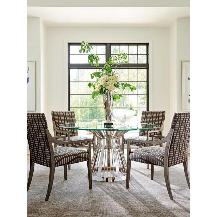 Lexington Ariana Riviera Stainless Dining Table with Glass Top