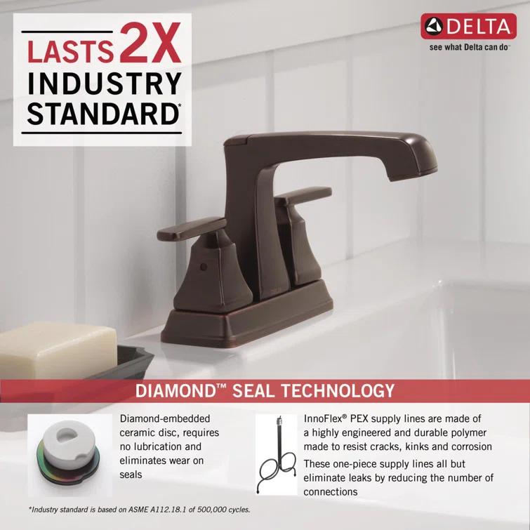 Ashlyn Centerset Bathroom Faucet with Drain Assembly, 2-handle Bathroom Sink Faucet