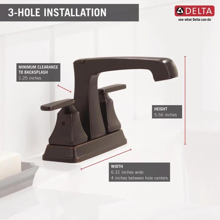 Ashlyn Centerset Bathroom Faucet with Drain Assembly, 2-handle Bathroom Sink Faucet