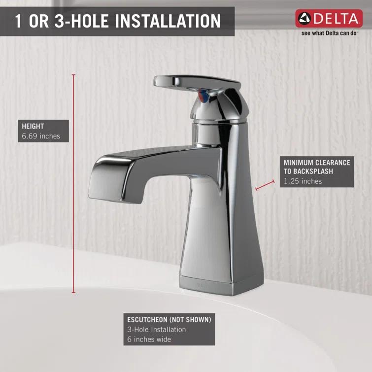 Ashlyn Single Hole Bathroom Faucet with Drain Assembly, Single Handle Bathroom Sink Faucet