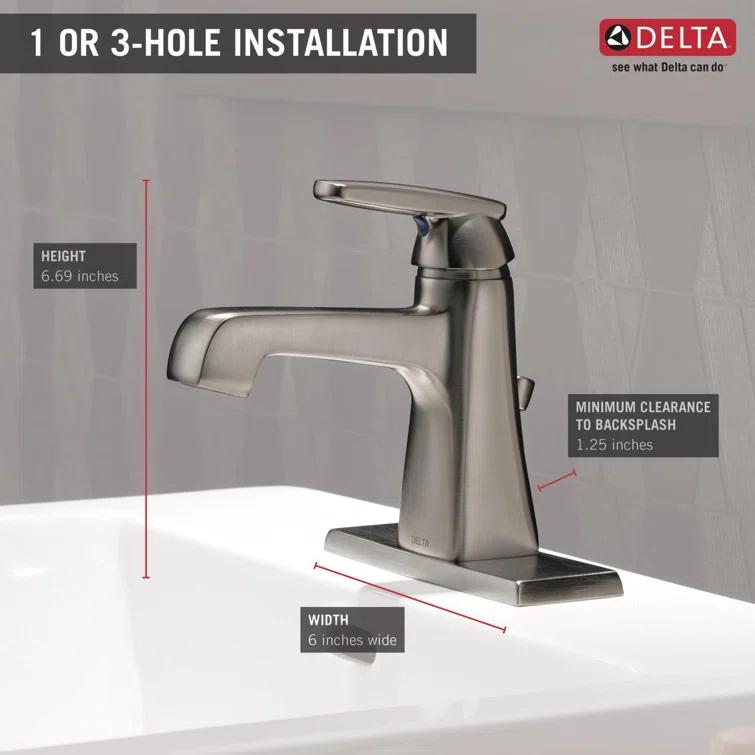 Ashlyn Single Hole Bathroom Faucet with Drain Assembly, Single Handle Bathroom Sink Faucet