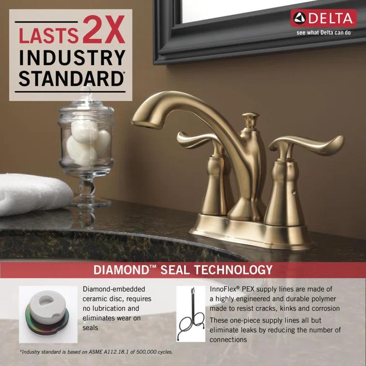 Linden Centerset Bathroom Faucet with Drain Assembly, 2-handle Bathroom Sink Faucet
