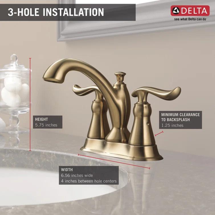 Linden Centerset Bathroom Faucet with Drain Assembly, 2-handle Bathroom Sink Faucet