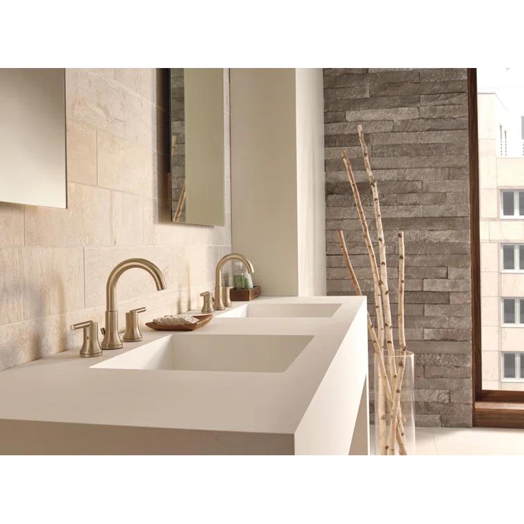 Trinsic Widespread Bathroom Faucet 3 Hole, 2-handle Bathroom Sink Faucet with Drain Assembly