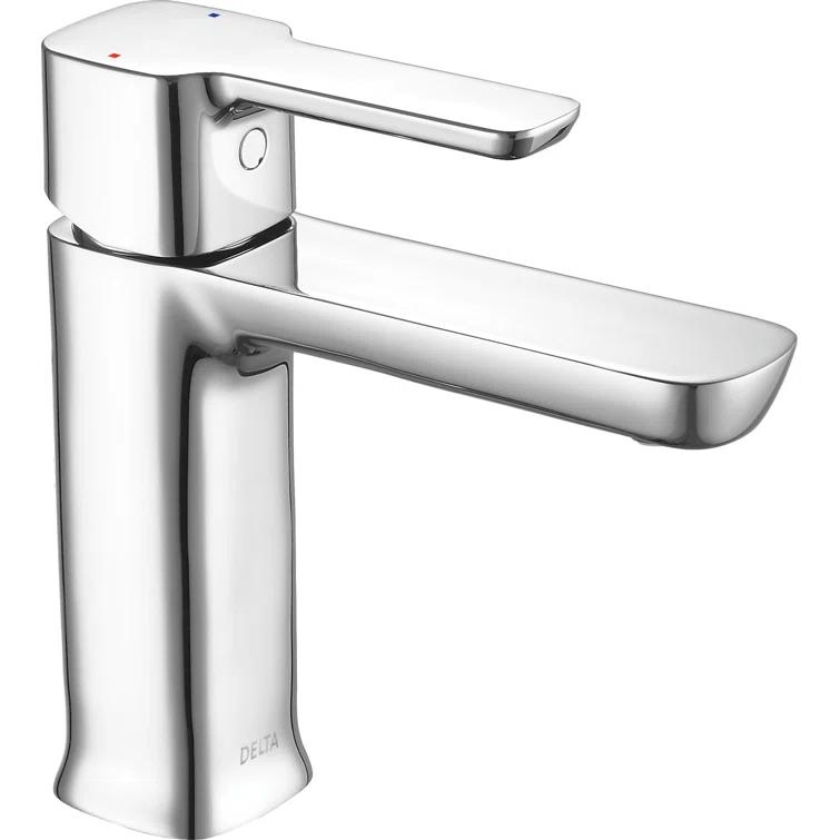 Modern Single Hole Bathroom Faucet with Drain Assembly, Single Handle Bathroom Sink Faucet