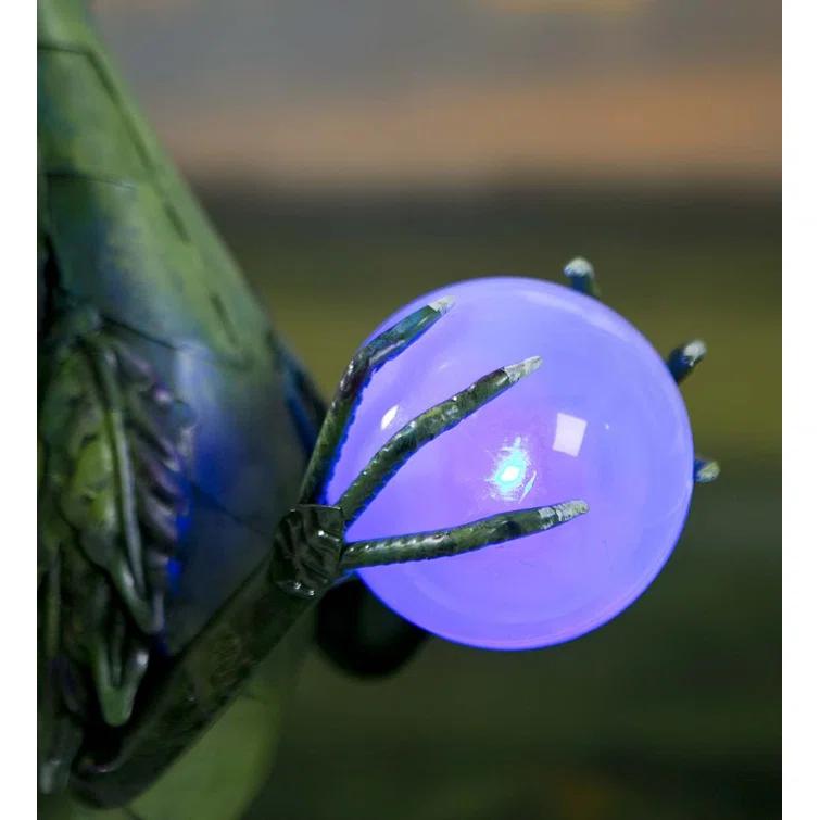 Plow & Hearth Dragon Garden Statue with Solar Pearl