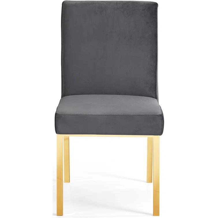 Meridian Furniture Opal 20"H Velvet Dining Chair in Gray (Set of 2)