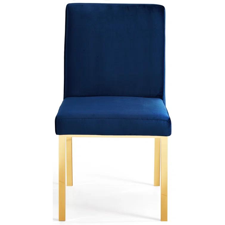 Opal Navy Blue Velvet & Gold Metal Dining Chair