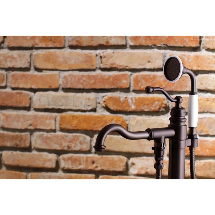 Kingston Brass English Country Single-Handle 1-Hole Freestanding Tub Faucet with Hand Shower