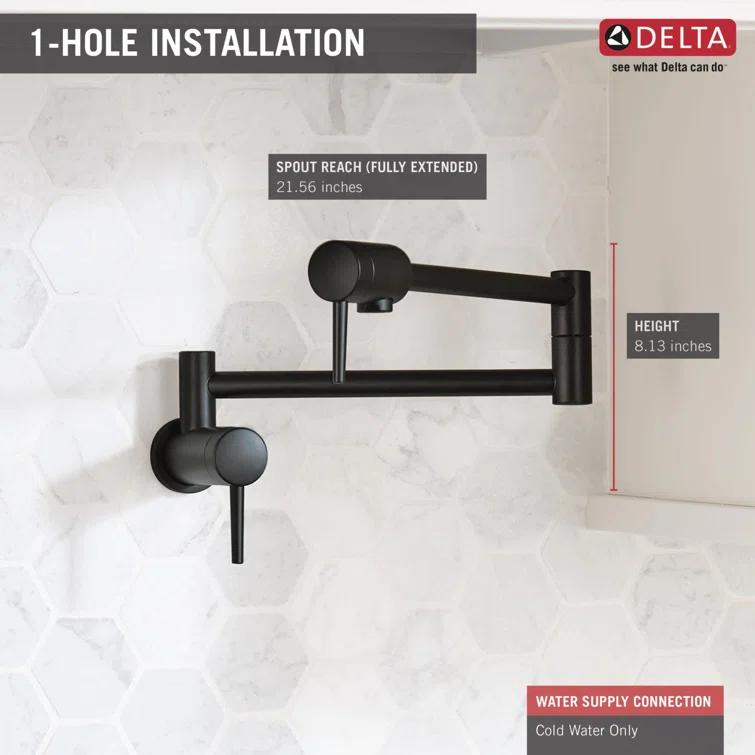 Contemporary Pot Filler Faucet, Wall Mount Pot Filler Kitchen Faucet