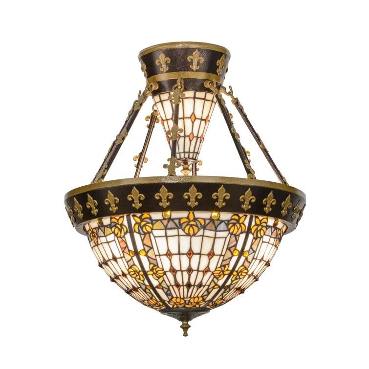Meyda Lighting Glass Semi Flush Mount