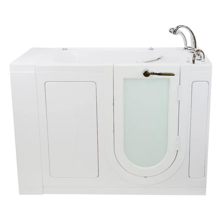 Monaco 32"x52" Acrylic Hydro Massage Walk-In Bathtub, 5 Piece Fast Fill Faucet, 2" Dual Drain