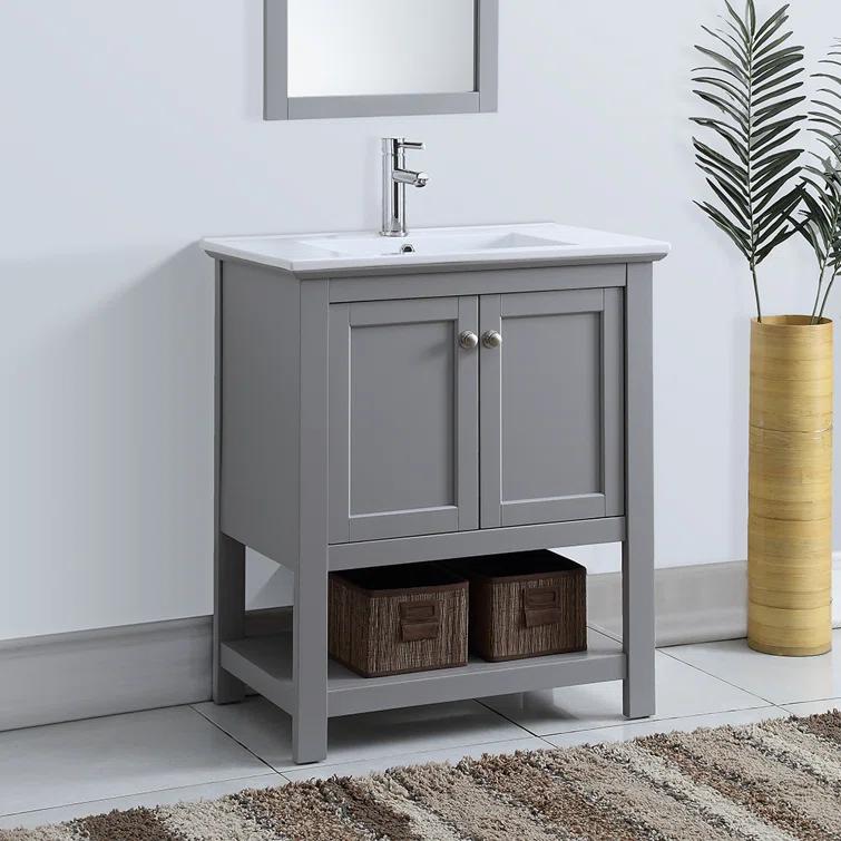 Fresca Manchester 30" Freestanding Single Sink Bathroom Vanity with Integrated Sink (Faucet Not Included)