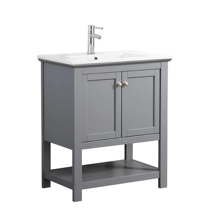Fresca Manchester 30" Freestanding Single Sink Bathroom Vanity with Integrated Sink (Faucet Not Included)