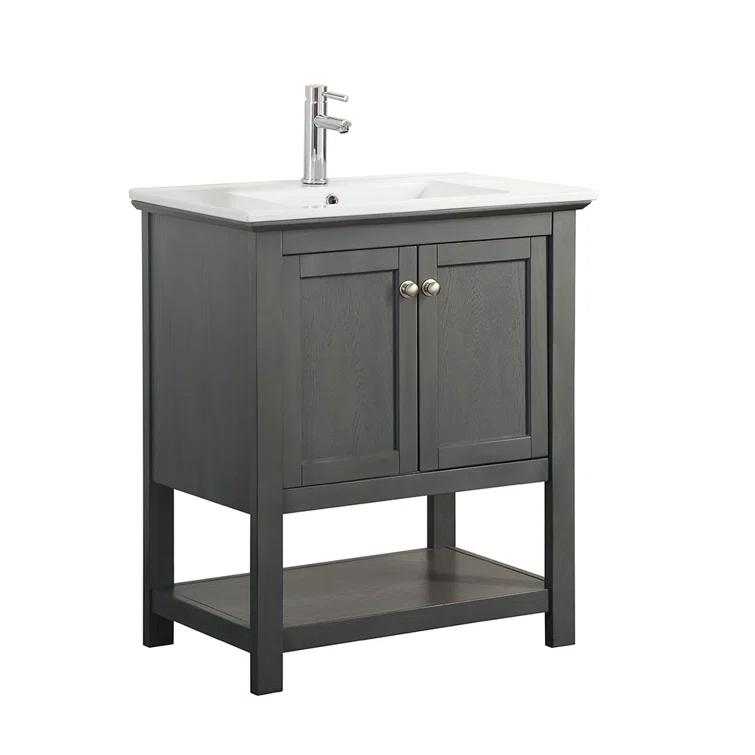 Manchester 30" Freestanding Single Sink Bathroom Vanity with Integrated Sink (Faucet Not Included)