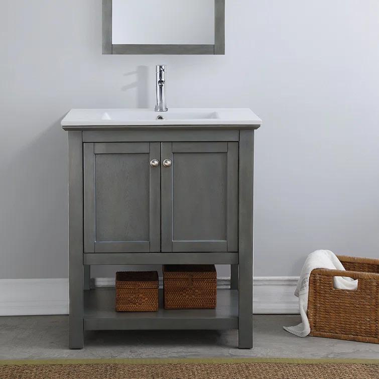 Manchester 30" Freestanding Single Sink Bathroom Vanity with Integrated Sink (Faucet Not Included)