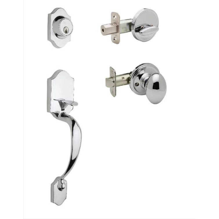 Copper Creek Handleset with Single Cylinder Deadbolt and Door Knob and Heritage Rosette