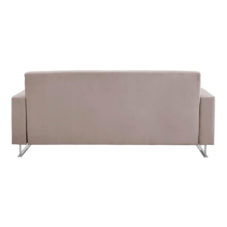 Elle Decor Baylie Mid-Century Modern Sofa with Chrome Sleigh Legs