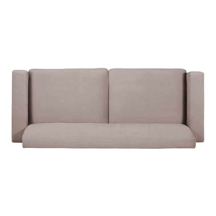 Elle Decor Baylie Mid-Century Modern Sofa with Chrome Sleigh Legs