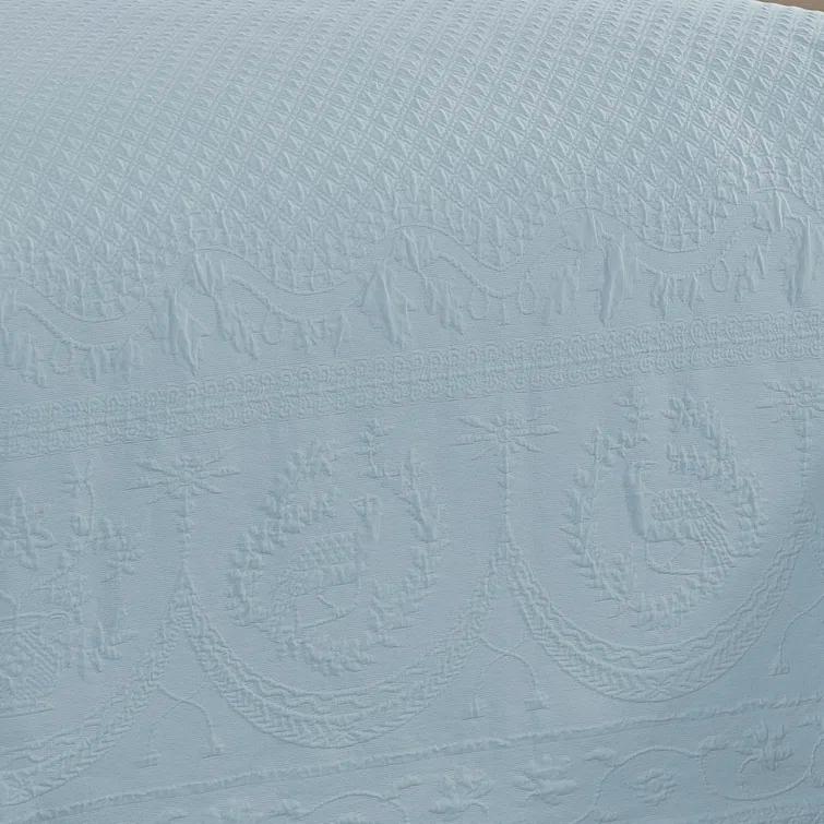 Historic Charleston King Charles Matelasse Traditional Cotton Floral Coverlet