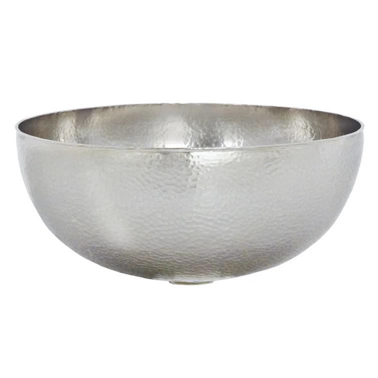 Maestro Brushed Nickel Hand Hammered Circular Vessel Bathroom Sink