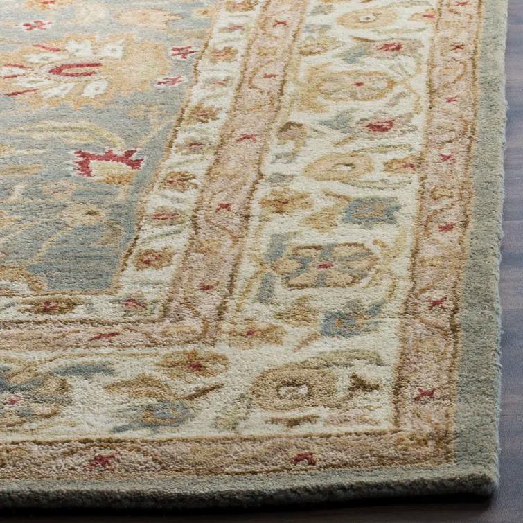 Antiquity AT822 Hand Tufted Area Rug - Grey Blue/Beige - 8'x10' - Safavieh.