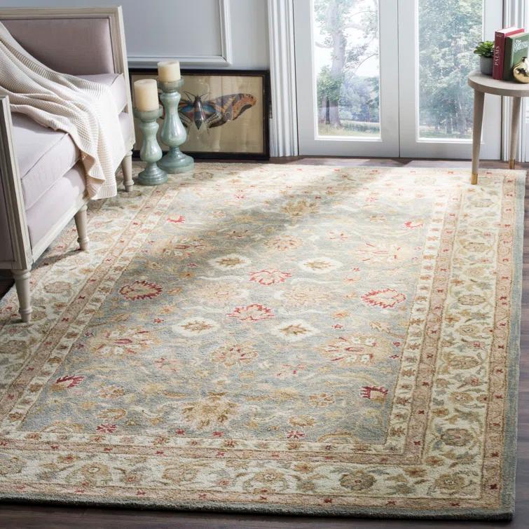 Antiquity AT822 Hand Tufted Accent Rug - Grey Blue/Beige - 2'3"x4' - Safavieh.