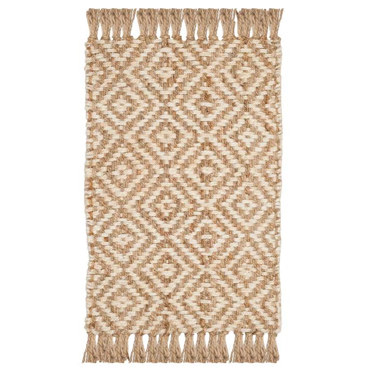 Derosier Natural Fiber Hand Woven Jute Geometric Rug