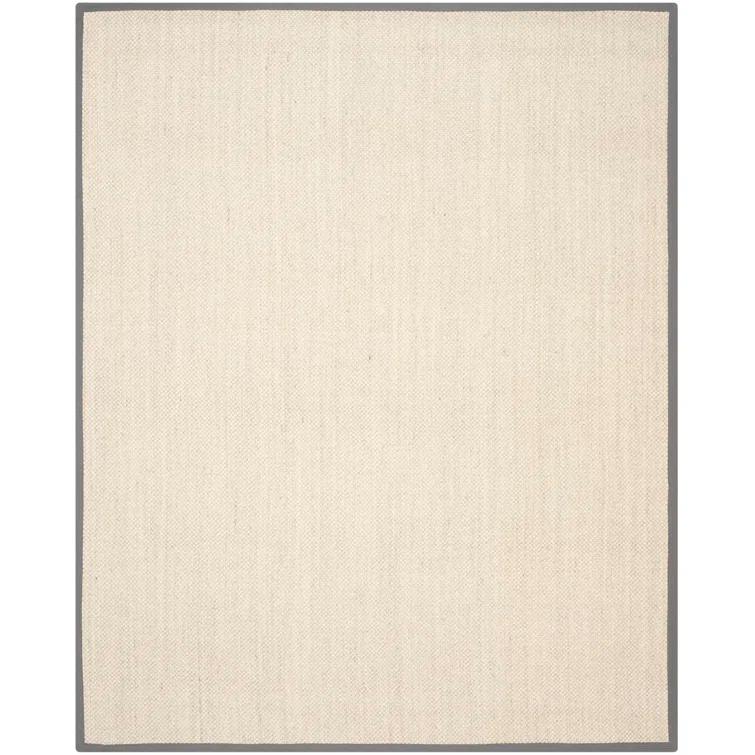 Debroh Natural Fiber Sisal With Latex Solid Color Rug