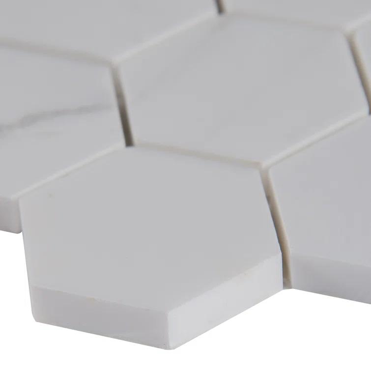 Bianco Dolomite 2" x 2" Marble Mosaic Tile in White