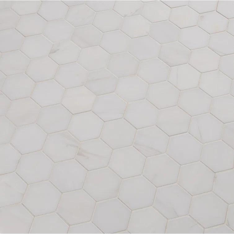 Bianco Dolomite 2" x 2" Marble Mosaic Tile in White