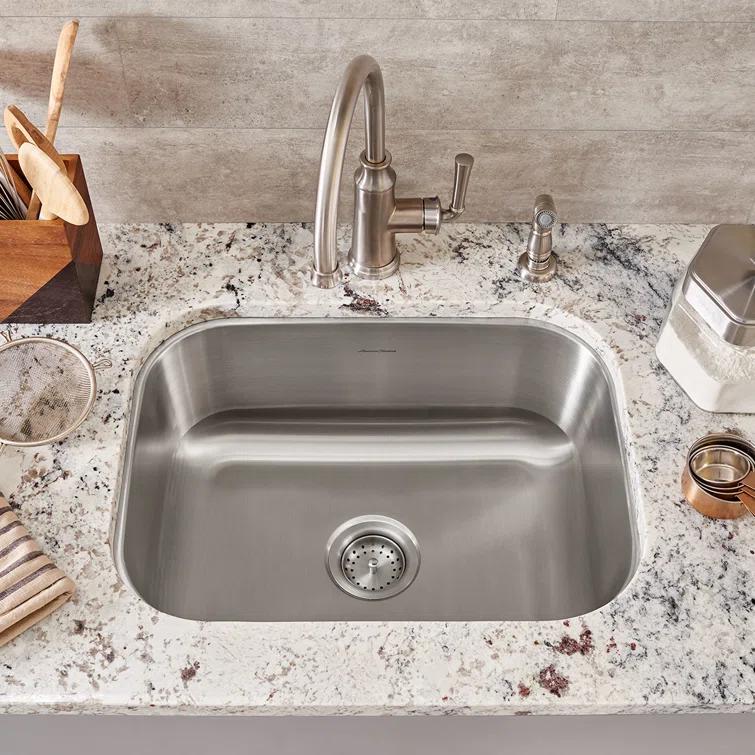 Portsmouth 23.38'' L Undermount Single Bowl Stainless Steel Kitchen Sink