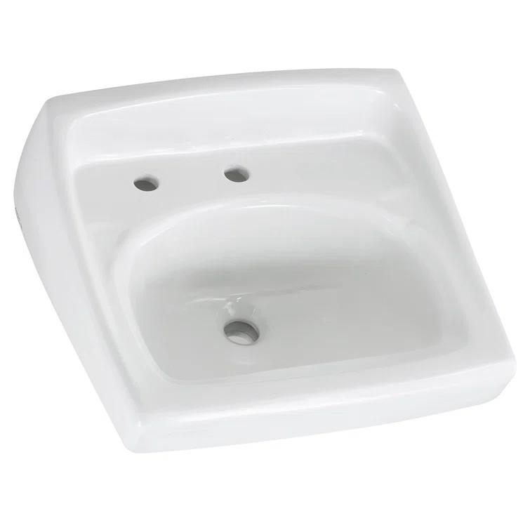 American Standard Lucerne 18.25'' White Vitreous China U-Shaped Bathroom Sink with Overflow