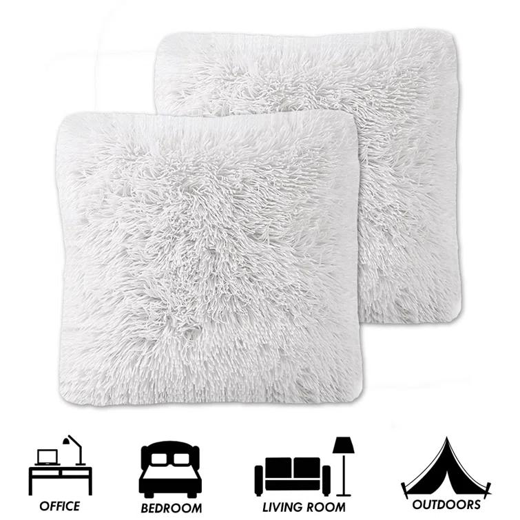 Faux Fur Reversible Throw Pillow (Set of 2)