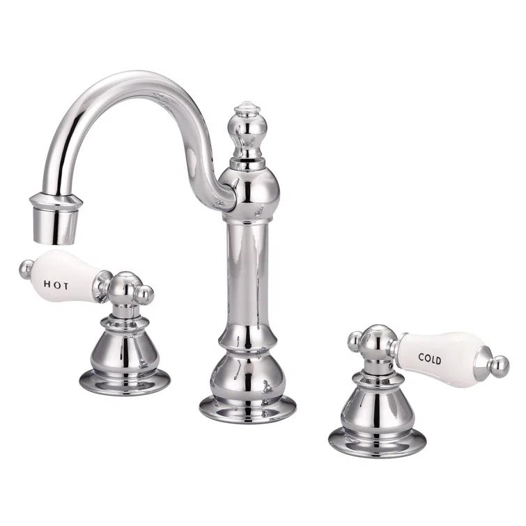 Vintage Widespread 2-handle Bathroom Faucet with Drain Assembly